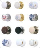 Porcelain Knobs with Rosettes (Emtek)